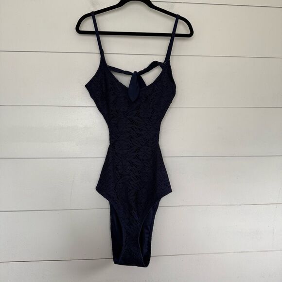 Aerie Women’s XL Navy Blue Lace Patterned One Piece Swim New - Picture 1 of 5